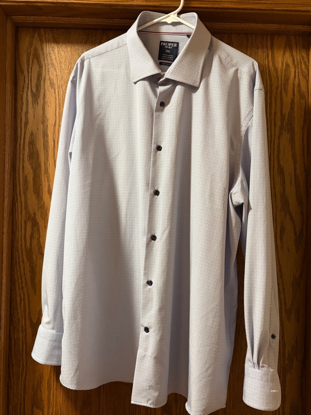 Propper Men's Light Gray Button-Front Dress Shirt